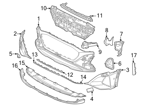 2024 Audi Q8 e-tron Sportback Bumper & Components - Front Diagram 1