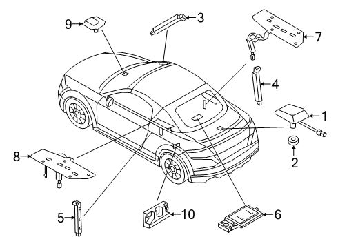 2020 Audi TT Quattro Antenna & Radio Diagram 1