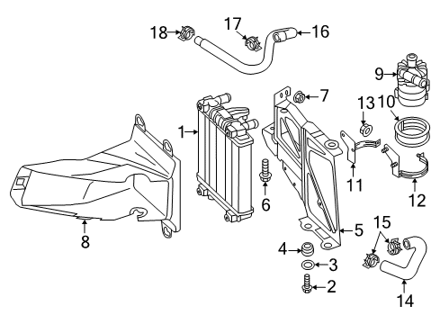 2015 Audi A7 Quattro Radiator & Components, Water Pump Diagram 4