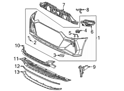 2021 Audi RS6 Avant Bumper Cover - Front Diagram 1