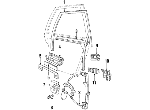 1991 Audi 100 Quattro Rear Door - Glass & Hardware