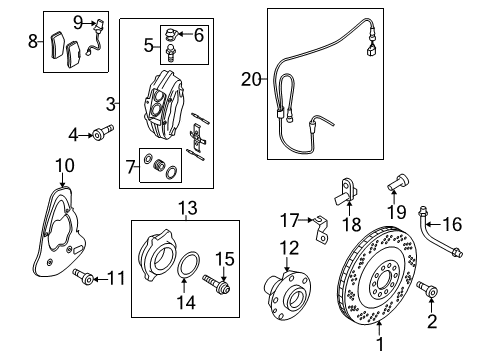 2014 Audi R8 Caliper Mount Bolt Diagram for N-911-418-01