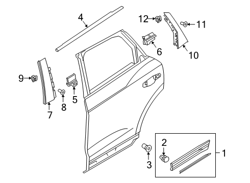 2022 Audi Q3 Exterior Trim - Rear Door