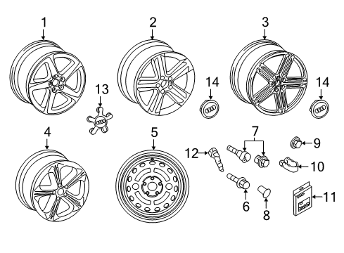 2015 Audi S8 Wheels, Covers & Trim Diagram 3