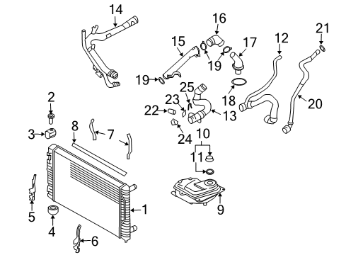 2004 Audi A4 Quattro Radiator & Components Diagram 3