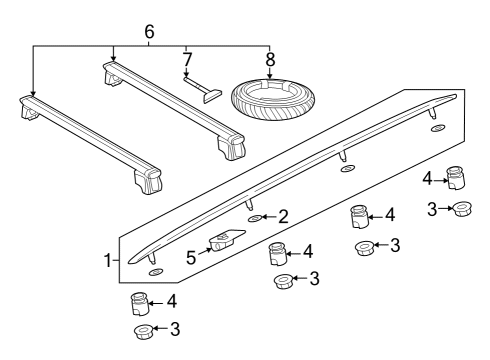 2021 Audi Q5 Exterior Trim - Roof Diagram 1