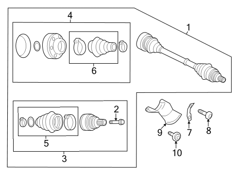 2022 Audi SQ5 Drive Axles - Rear Diagram 2