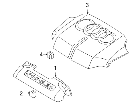 2008 Audi S8 Engine Appearance Cover