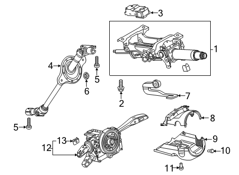 2022 Audi A5 Quattro Steering Column & Wheel, Steering Gear & Linkage Diagram 4