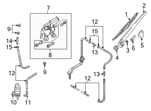 2009 Audi Q7 Rear Wiper Components