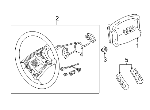 2002 Audi A4 Steering Wheel Diagram for 8E0-419-091-BF-1KT