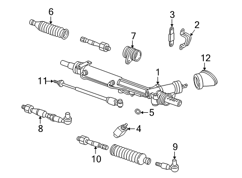 2003 Audi S8 Steering Column & Wheel, Steering Gear & Linkage Diagram 3