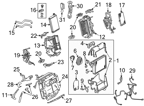 2013 Audi RS5 A/C Evaporator & Heater Components