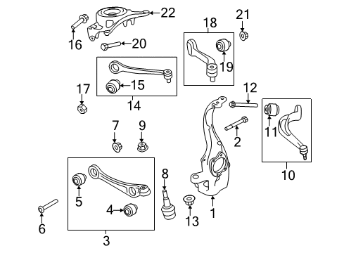 2010 Audi A4 Quattro Front Suspension Components, Lower Control Arm, Stabilizer Bar