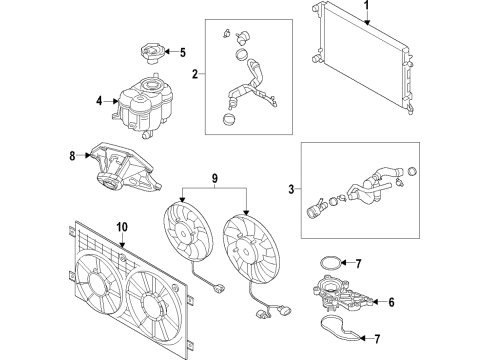 2023 Audi Q7 Cooling System, Radiator, Water Pump, Cooling Fan Diagram 6