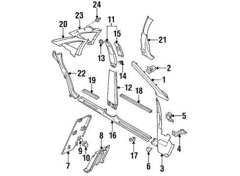 1995 Audi S6 Interior Trim - Pillars, Rocker & Floor