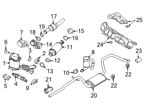 2013 Audi A3 Catalytic Converter Diagram for 1K0-254-512-NX