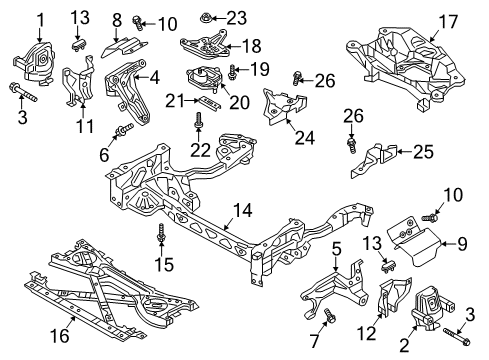 2013 Audi A8 Quattro Engine & Trans Mounting Diagram 3