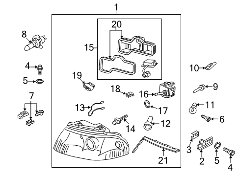 2002 Audi A6 Quattro Headlamps, Headlamp Washers/Wipers, Lighting Diagram 4