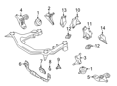 2004 Audi S4 Engine & Trans Mounting Diagram 4