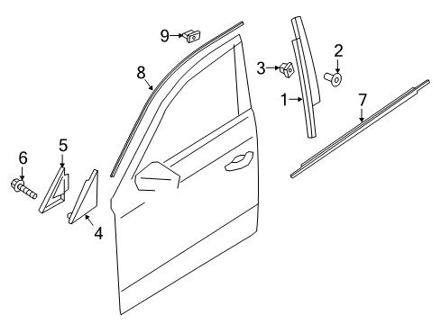 2021 Audi S4 Exterior Trim - Front Door