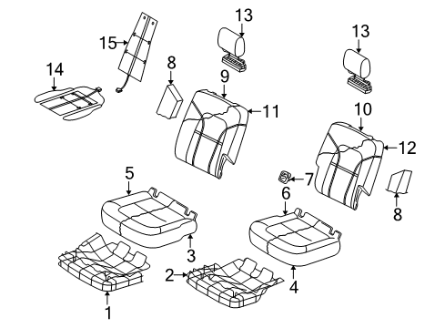 2009 Audi Q7 Second Row Seats, Body Diagram 4