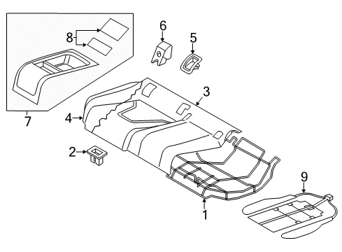 2013 Audi RS5 Rear Seat Components Diagram 4