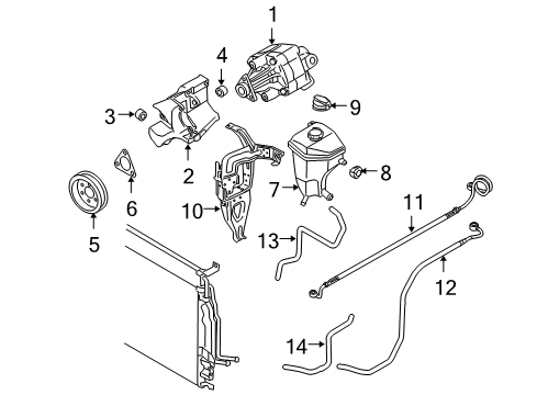 2006 Audi A8 Quattro Power Steering Suction Hose Diagram for 4E0-422-887-K