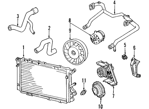 1996 Audi A4 Radiator & Components, Cooling Fan