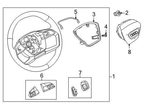 2021 Audi S8 Steering Column & Wheel, Steering Gear & Linkage Diagram 5