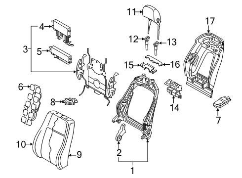 2023 Audi Q7 Front Seat Components Diagram 1