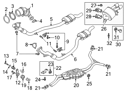 2023 Audi S5 Exhaust Components Diagram 2