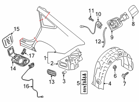 2021 Audi A7 Sportback Quarter Panel & Components Diagram 2