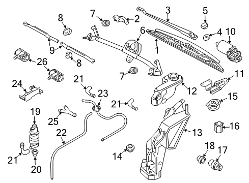 2007 Audi RS4 Wiper & Washer Components