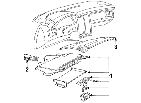 1998 Audi Cabriolet Instrument Panel - Cover & Components