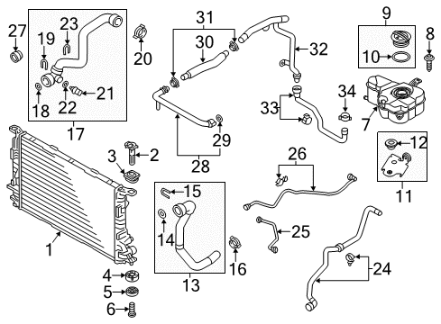 2014 Audi A8 Quattro Radiator & Components, Water Pump, Cooling Fan Diagram 7