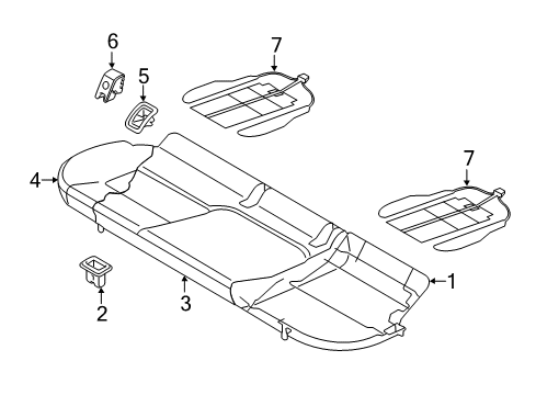 2014 Audi allroad Rear Seat Components Diagram 2