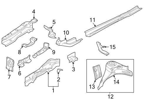 2024 Audi A3 Structural Components & Rails