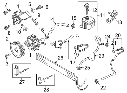 2014 Audi Q7 Power Steering Pump Diagram for 4E0-145-155-N