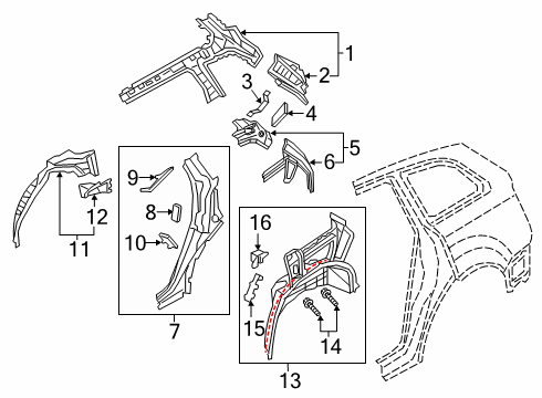 2023 Audi Q7 Inner Structure - Quarter Panel