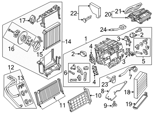 2015 Audi S8 A/C Evaporator & Heater Components