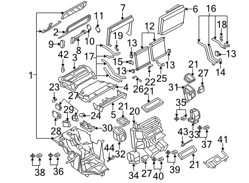 2005 Audi A8 Quattro Heater Core Diagram for 4D0-898-030-B