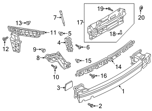 2021 Audi RS6 Avant Bumper & Components - Rear Diagram 1