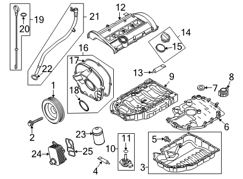 2009 Audi A3 Engine Parts, Mounts, Cylinder Head & Valves, Camshaft & Timing, Oil Cooler, Oil Pan, Oil Pump, Balance Shafts, Crankshaft & Bearings, Pistons, Rings & Bearings