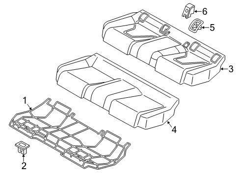 2018 Audi A3 Sportback e-tron Rear Seat Components Diagram 1