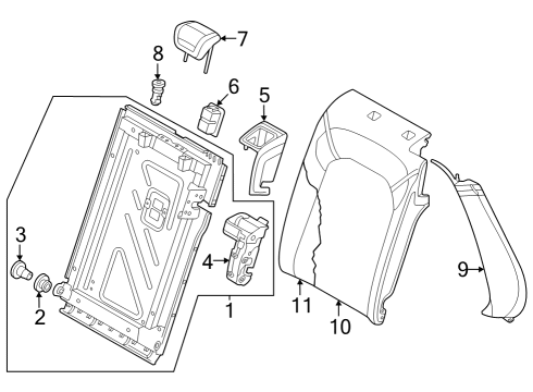 2023 Audi RS3 Rear Seat Components Diagram 3