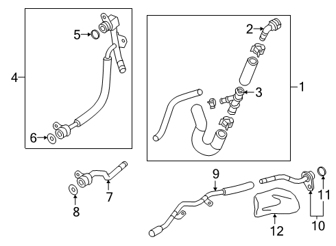 2022 Audi TTS Quattro Water Pipe Diagram for 06K-121-065-S