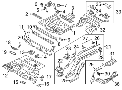 2022 Audi A5 Sportback Rear Floor & Rails