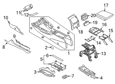 2022 Audi RS5 Console Diagram 1