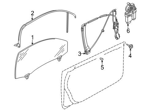 2004 Audi S4 Front Door - Glass & Hardware